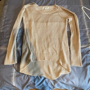 Cream high low sweater